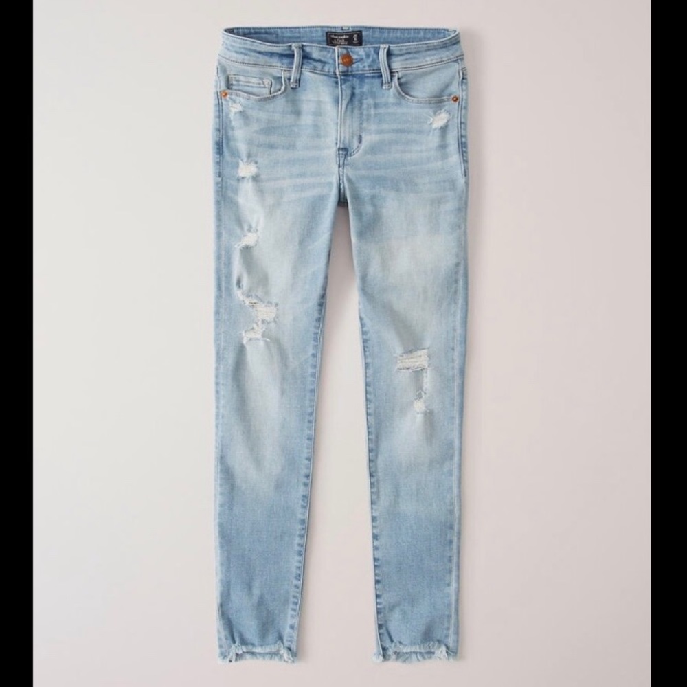 Abercrombie harper low rise ankle jeans